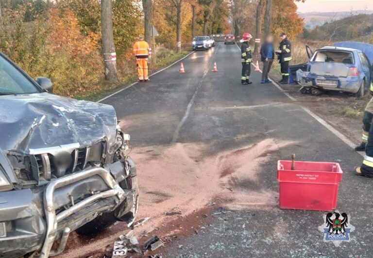 Uderzył w jadące auto