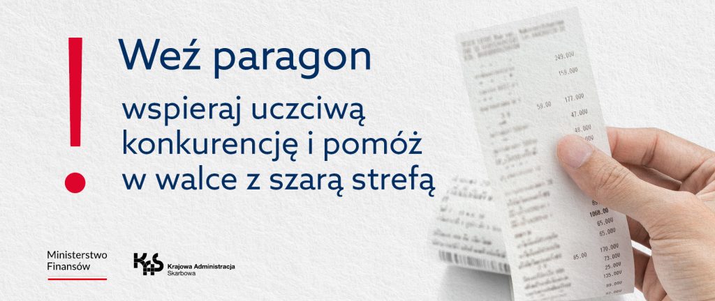Weź paragon – wspieraj uczciwą konkurencję i pomóż w walce z szarą strefą. KAS przeprowadza kontrole i nakłada mandaty na nieuczciwych sprzedawców.
