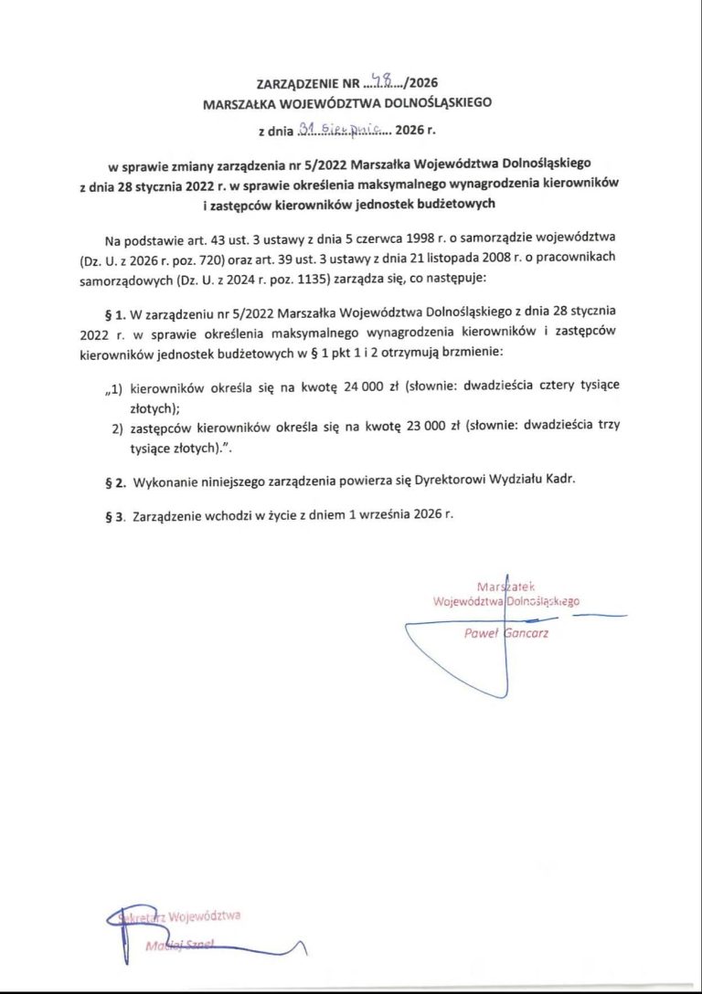 Kierownik jednostki budżetowej zarobi więcej niż marszałek, który go zatrudnia. Nowe stawki w urzędzie marszałkowskim